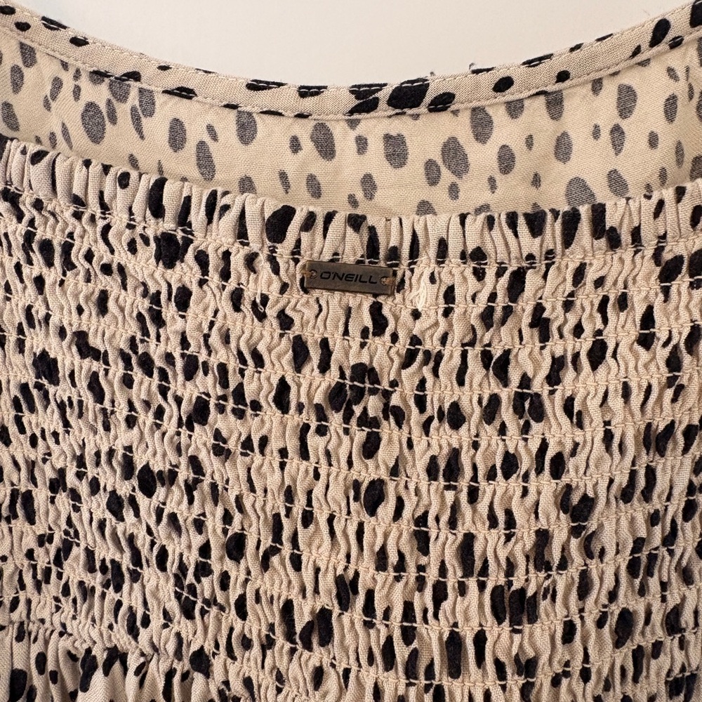 O'Neill Black and White Spotted Babydoll Tank - Picture 5 of 6
